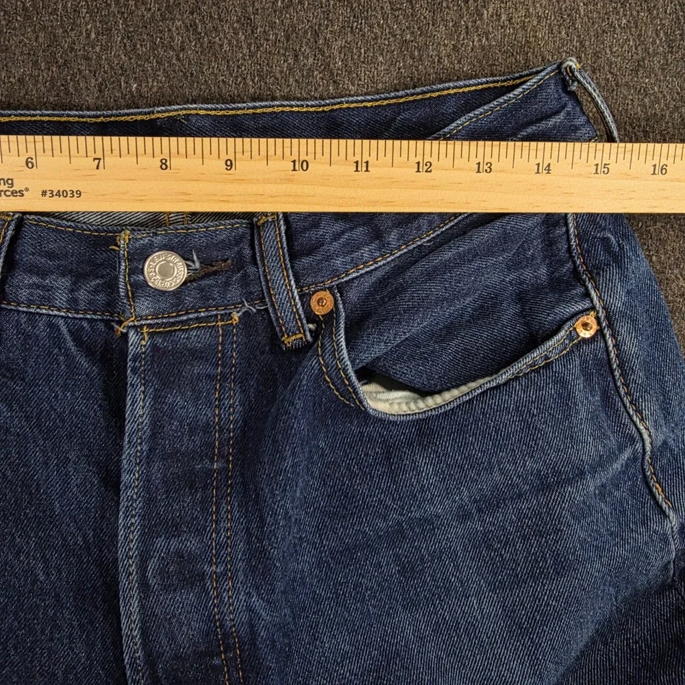 Levi's‎ 501 Mens Dark Wash Blue Button Fly Denim Jeans W30 L27